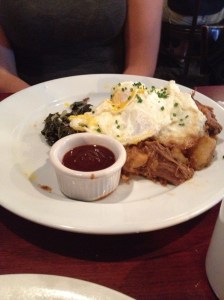 Jenn opted for a pork hash that came with BBQ sauce on the side.  I have decided this means pulled pork hash needs to become a THING.