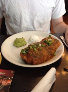 black beans, eggs, potatoes, carrots, scallions, jalapenos, red peppers, served in a fried tortilla with salsa, guacamole and goat cheese sour cream