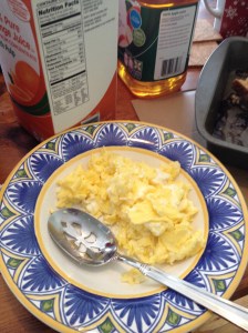 There were piles of cheddar cheese scrambled eggs!
