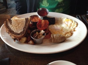 A traditional Irish breakfast at the Viking Irish Pubthing.